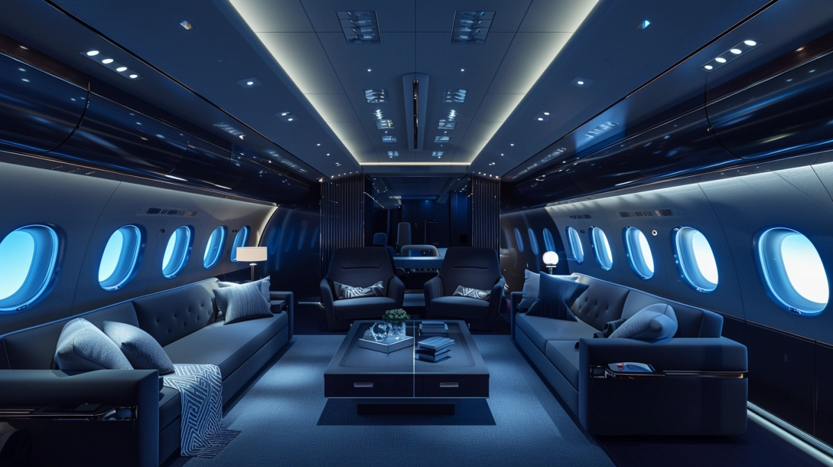 Luxury VIP aircraft cabin interior wide body aircraft