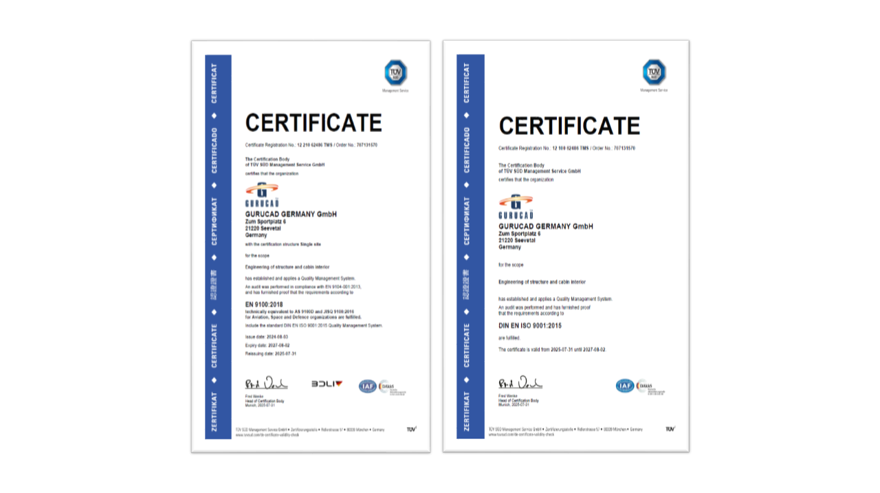 GURUCAD GERMANY GmbH Quality Management Certificates